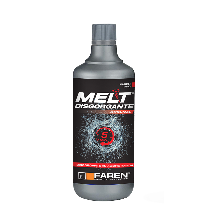 MELT disgorgante rapido Professionale 750 ML Per Scarichi Lenti e Ingorghi gravi Faren