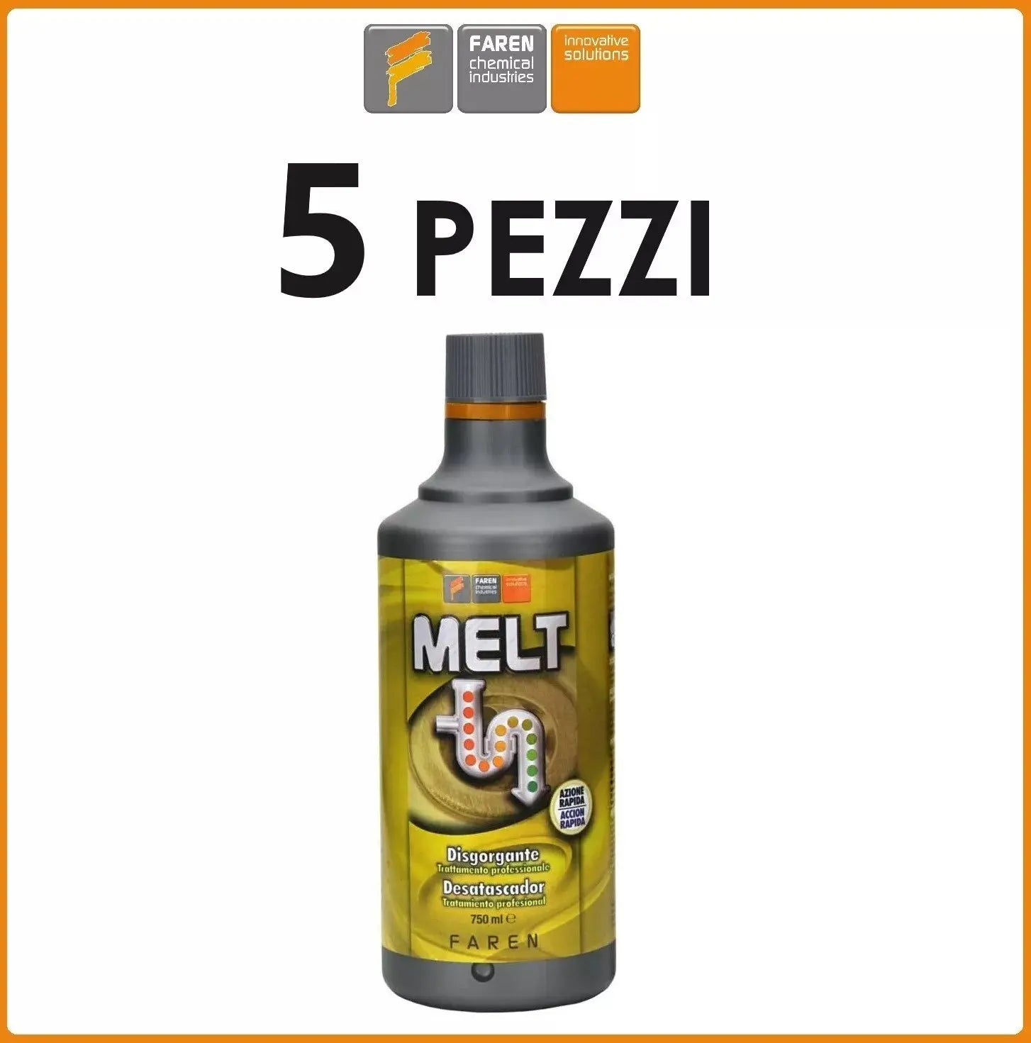 5 Flaconi Melt Disgorgante Professionale Liquido Il mio negozio